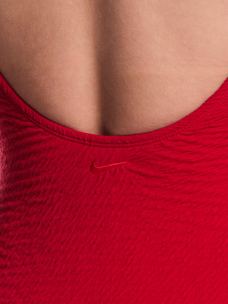 Nike Swim Women's Shoreline Texture Scoop Neck One Piece - Gym Red alternate image 2