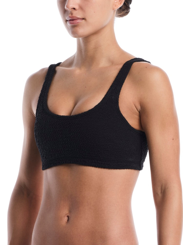 Nike Swim Women's Shoreline Texture Bralette Bikini Top - Black