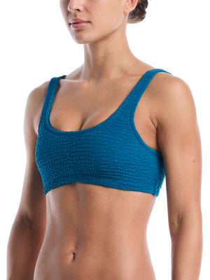 Nike Swim Women's Shoreline Texture Bralette Bikini Top - Green Abyss