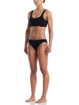 Nike Swim Women's Shoreline Texture Hipster Bikini Bottom - Black alternate image 3