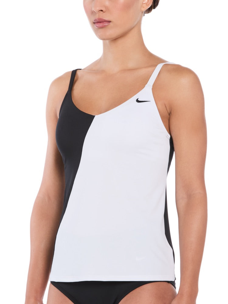 Nike Swim Women's V-Neck Tankini - White