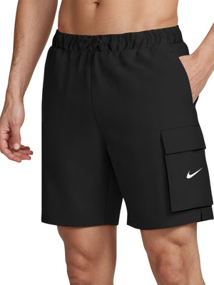 Nike Swim Voyage Essential Men's 7" Brief-Lined Volley Short - Black alternate image 2