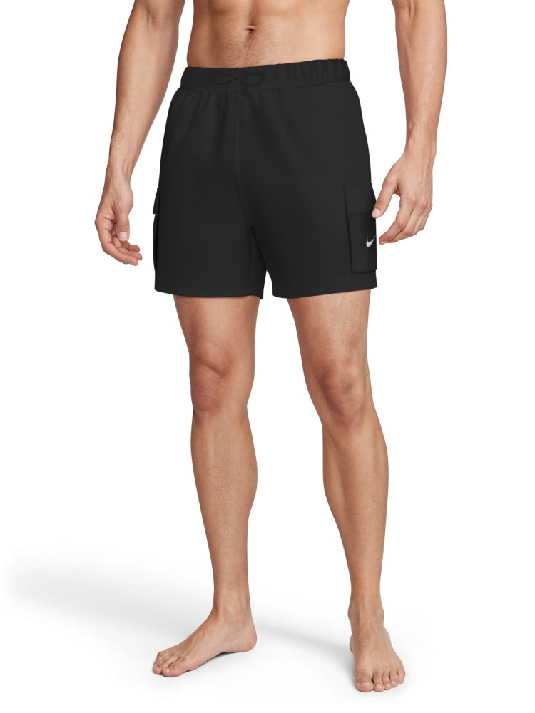 Nike Swim Voyage Essential Men's 5" Brief-Lined Volley Short - Black alternate image 1