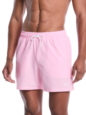Nike Swim Breaker Men's Ripple Texture 5" Brief-Lined Volley Short - Pink Glow