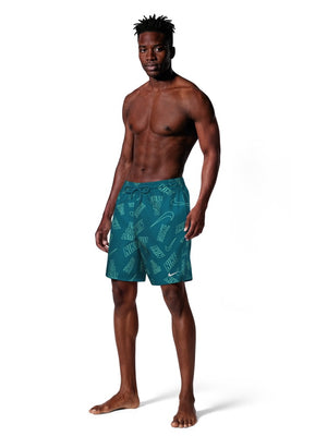 Nike Swim Breaker Men's 7" Brief-Lined Volley Short - Green Abyss