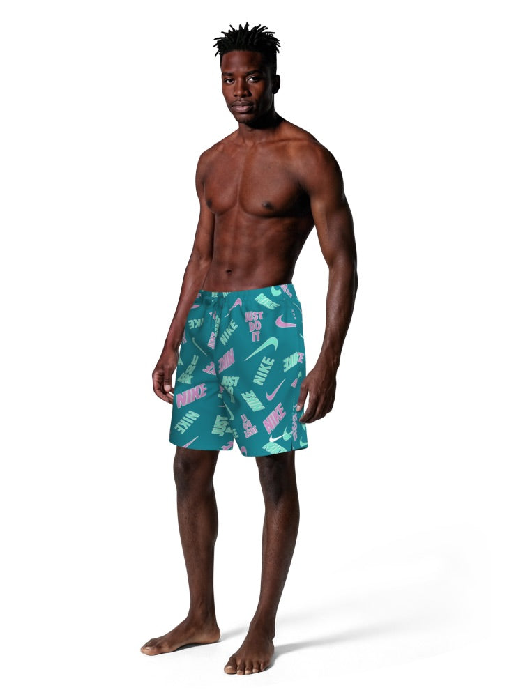 Nike Swim Breaker Men's 7" Brief-Lined Volley Short - Lt Magenta