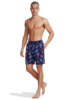Nike Swim Breaker Men's 7" Brief-Lined Volley Short - Blue/Red