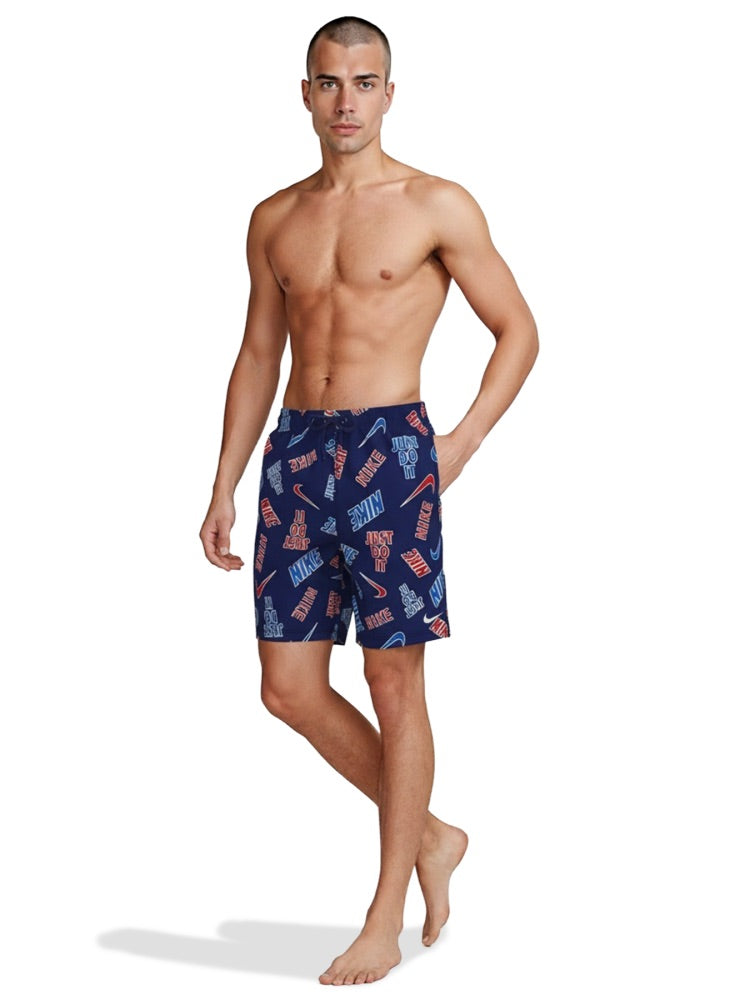 Nike Swim Breaker Men's 7" Brief-Lined Volley Short - Blue/Red