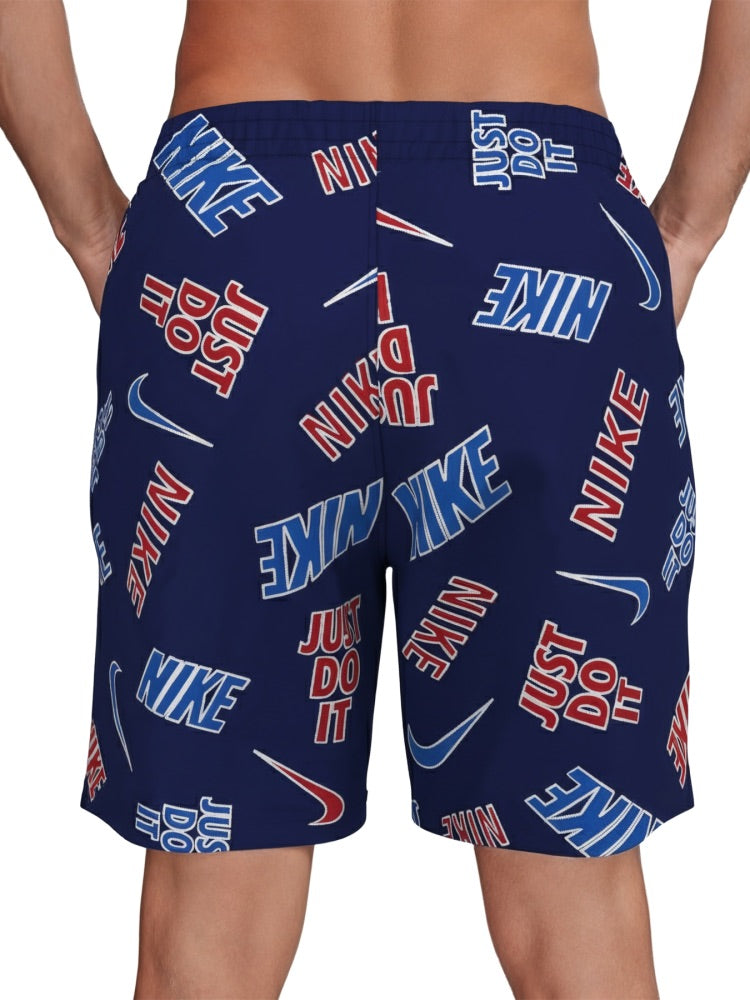 Nike Swim Breaker Men's 7" Brief-Lined Volley Short - Blue/Red alternate image 3