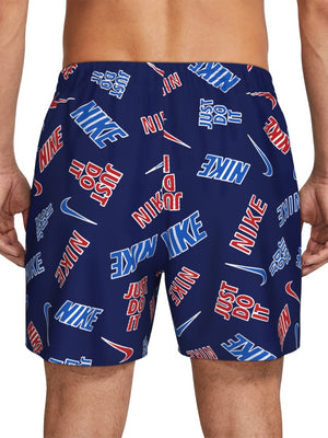 Nike Swim Breaker Men's 5" Brief-Lined Volley Short - Blue/Red alternate image 3