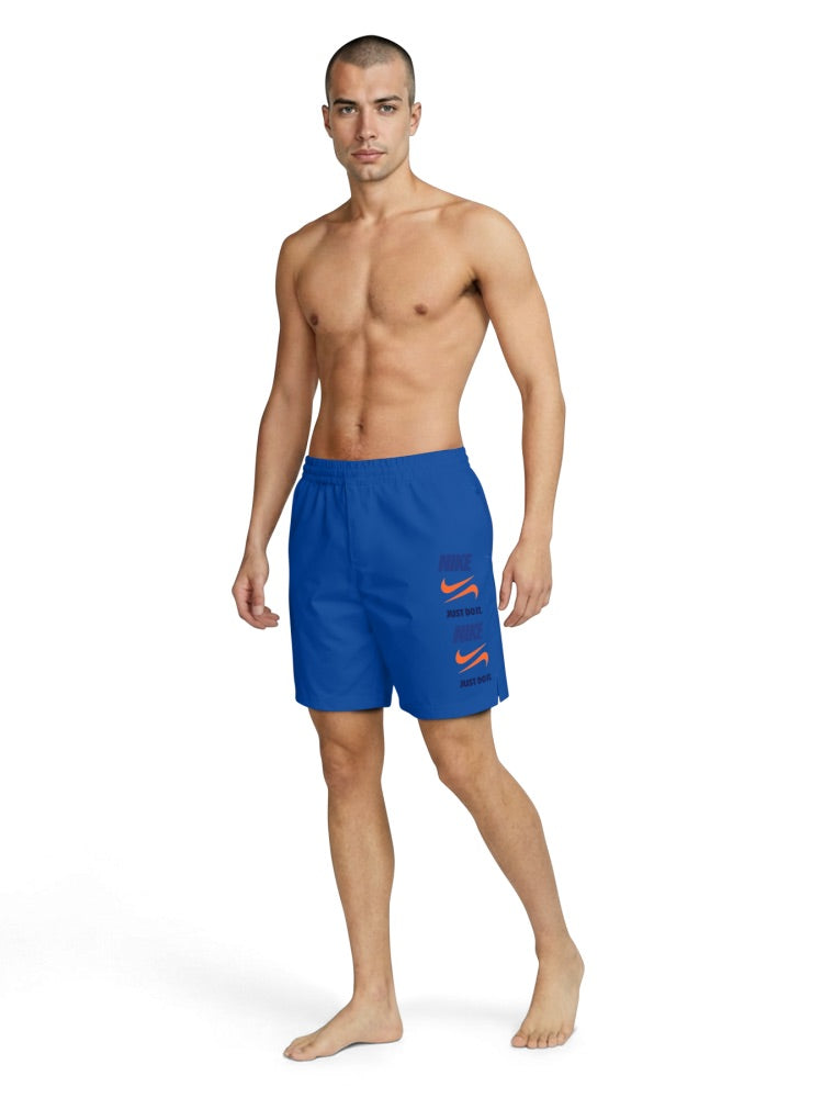 Nike Swim Breaker Men's 7" Brief-Lined Volley Short - Blue Crystal