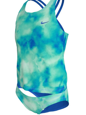 Nike Swim Big Kids' (Girls') Spiderback Tankini Set - Bleached Turq