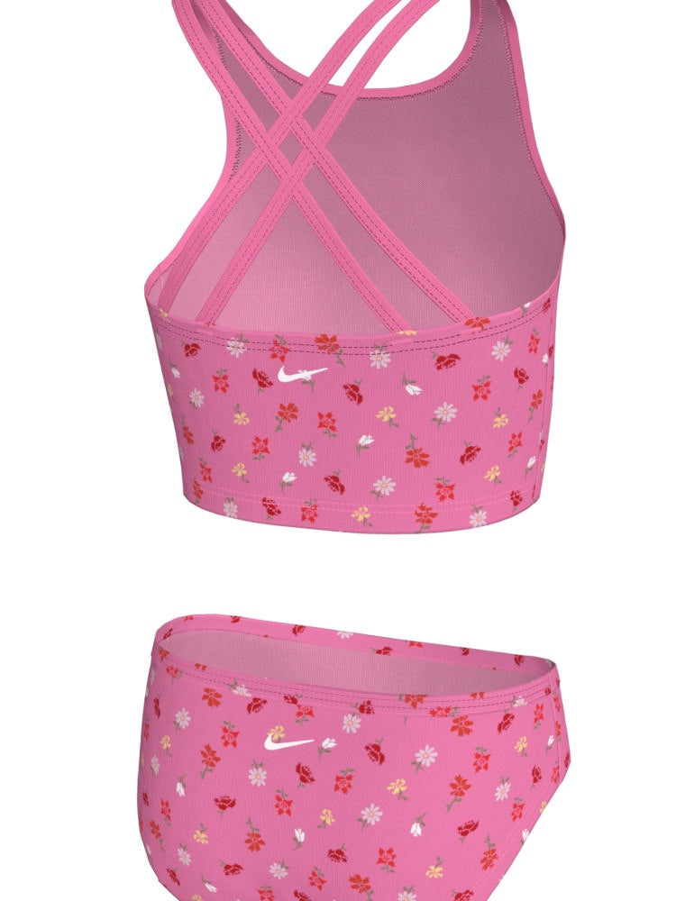 Nike Swim Big Kids' (Girls') Spiderback Midkini Set - Pink Glow alternate image 1