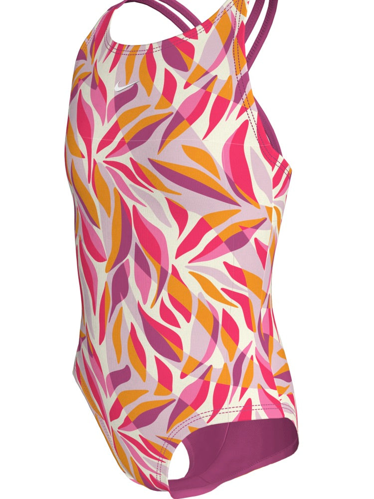 Nike Swim Big Kids' (Girls') Spiderback One Piece - Desert Pink