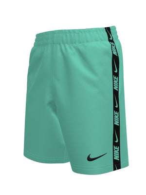 Nike Swim Breaker Logo Tape Big Kids' (Boys') 7" Brief-Lined Volley Short - Bleached Turq