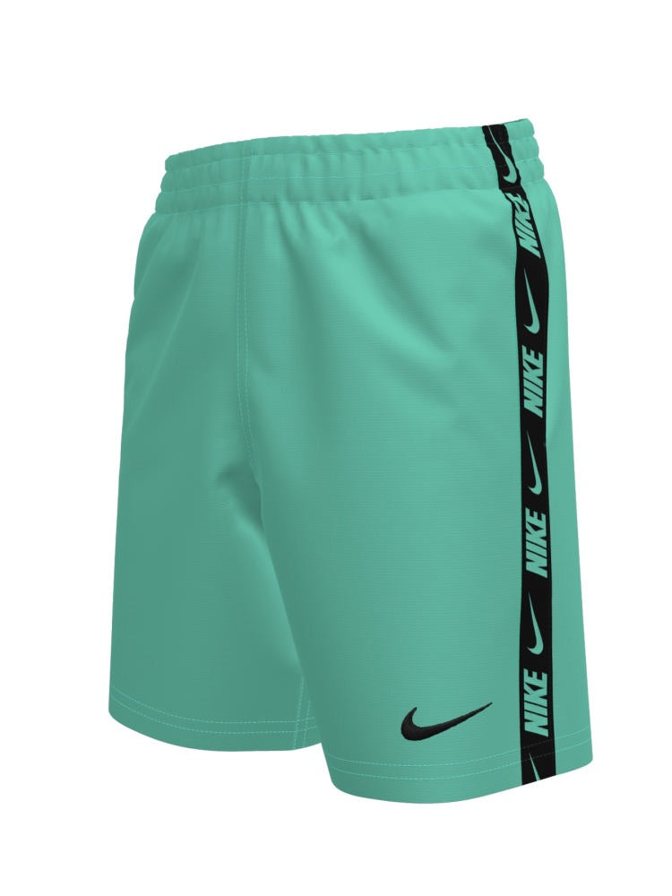 Nike Swim Breaker Logo Tape Big Kids' (Boys') 7" Brief-Lined Volley Short - Bleached Turq