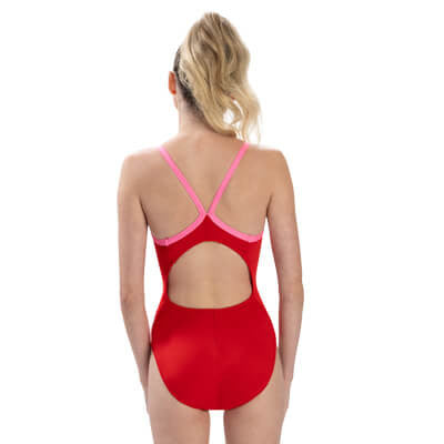 Dolfin Uglies Women's Solid Red V-Back One Piece - 26