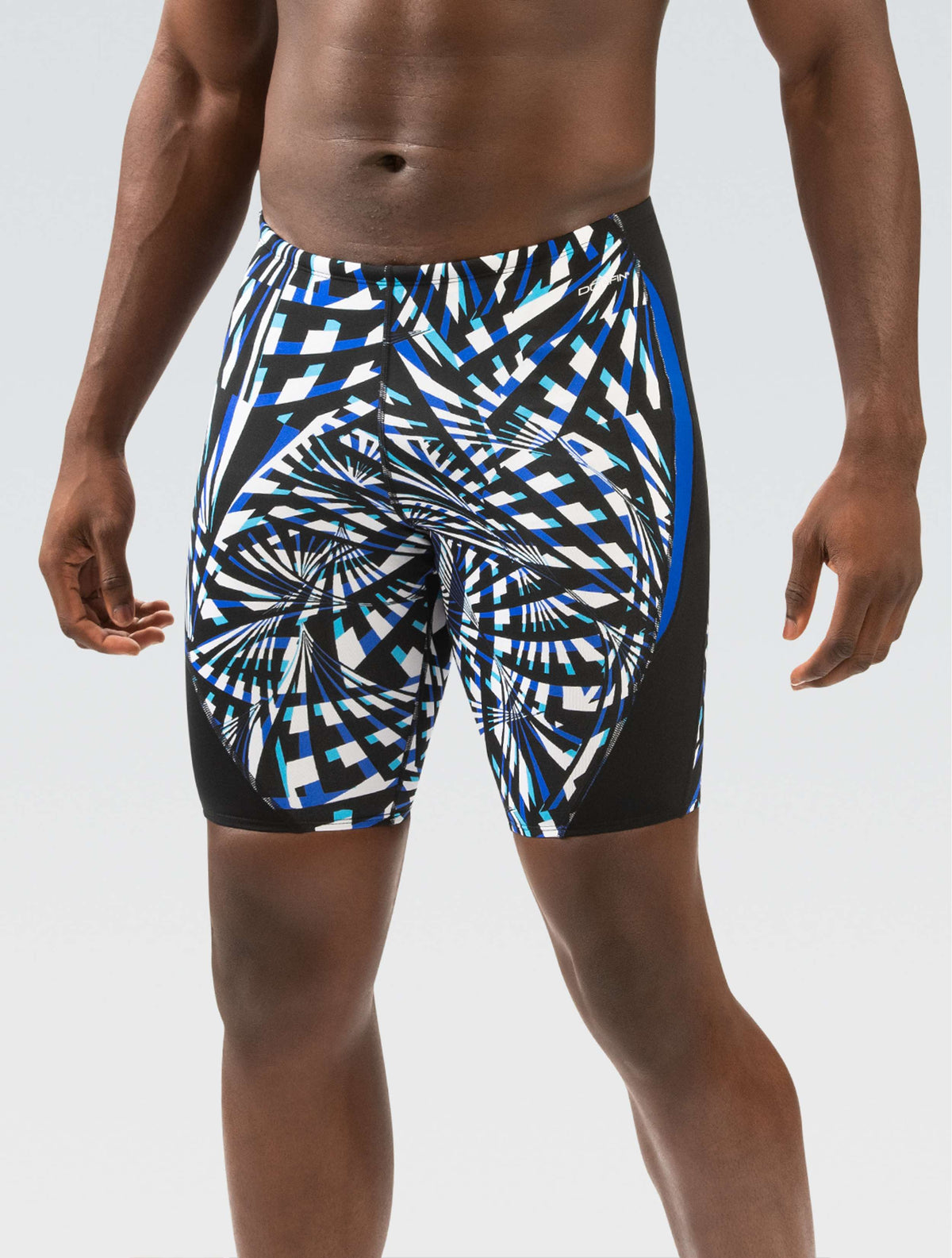 Reliance Men's Atomic Blue Printed Color Block Jammer - Atomic Blue Printed front-model