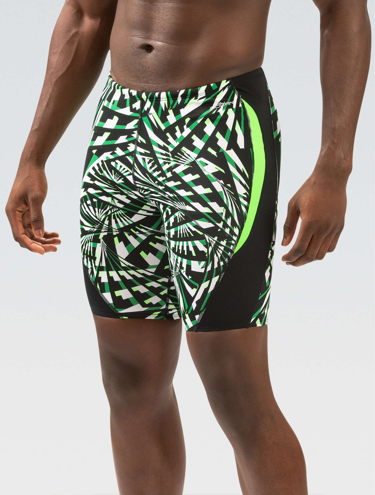 Reliance Men's Atomic Green Printed Color Block Jammer - Atomic Green Printed front-model