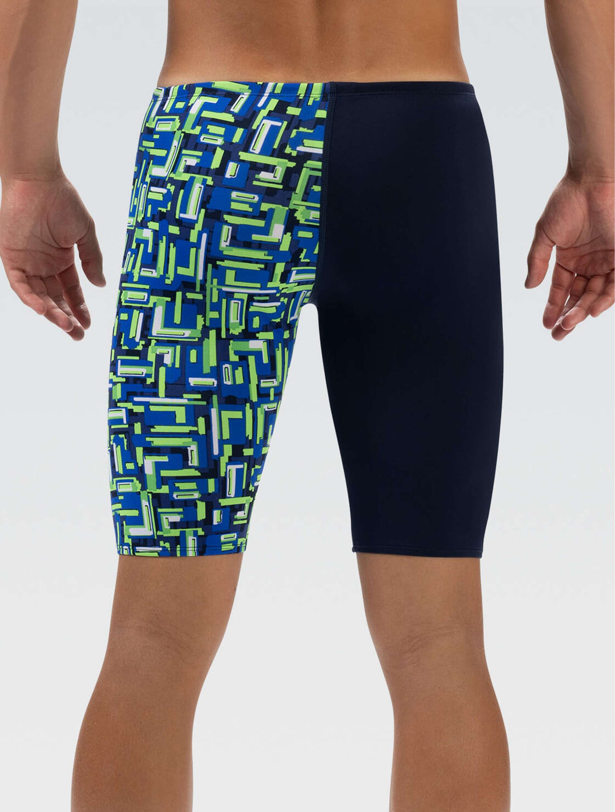 Reliance Men's Bionic Blue and Green Asymmetrical Jammer - Bionic Blue and Green back-extra