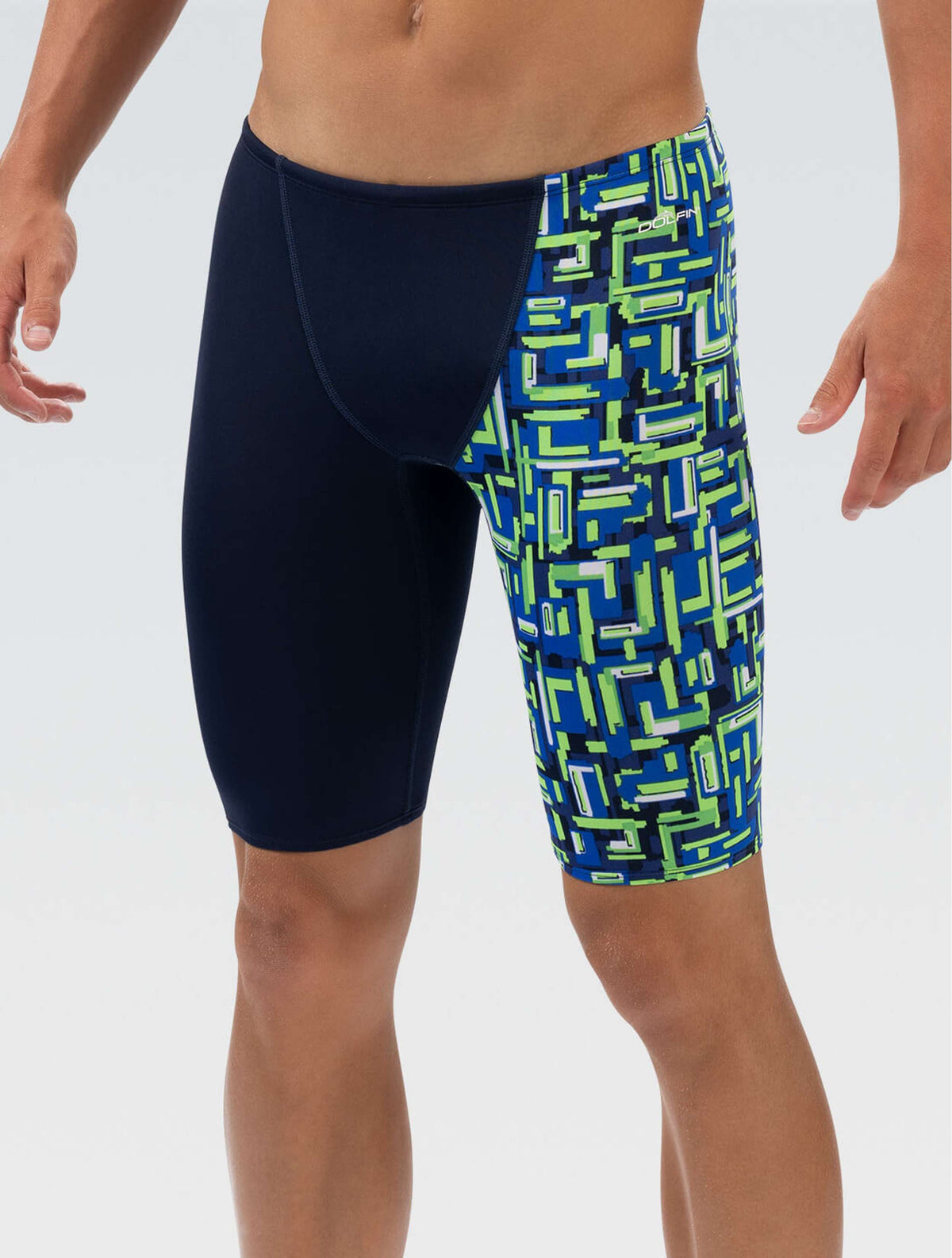 Reliance Men's Bionic Blue and Green Asymmetrical Jammer - Bionic Blue and Green front-extra