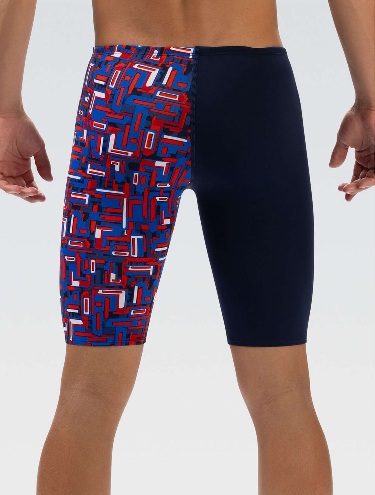 Reliance Men's Bionic Red, White, and Blue Asymmetrical Jammer - Bionic Red, White, and Blue back-extra