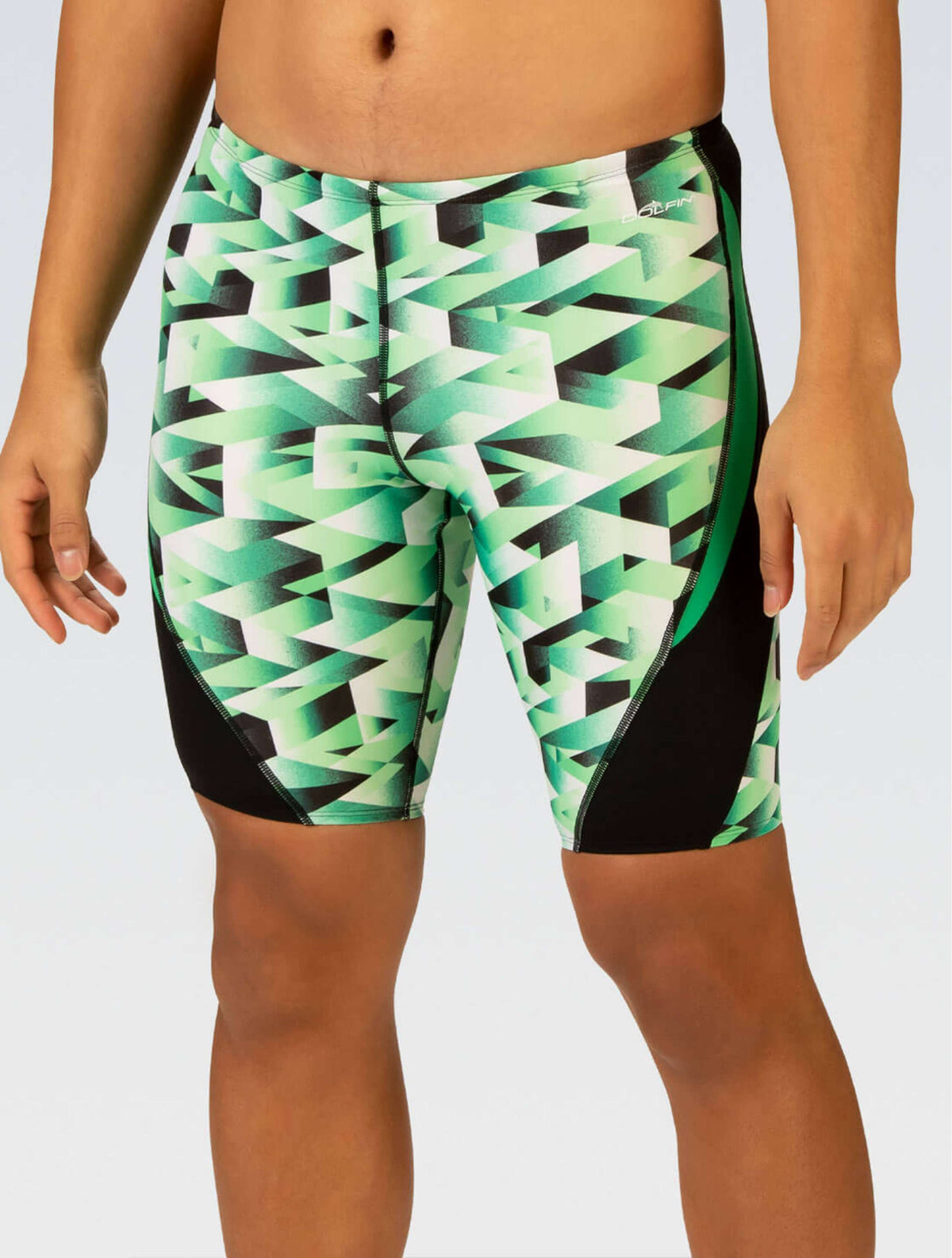 Reliance Men's Molten Green Printed Jammer - Molten Green Printed front