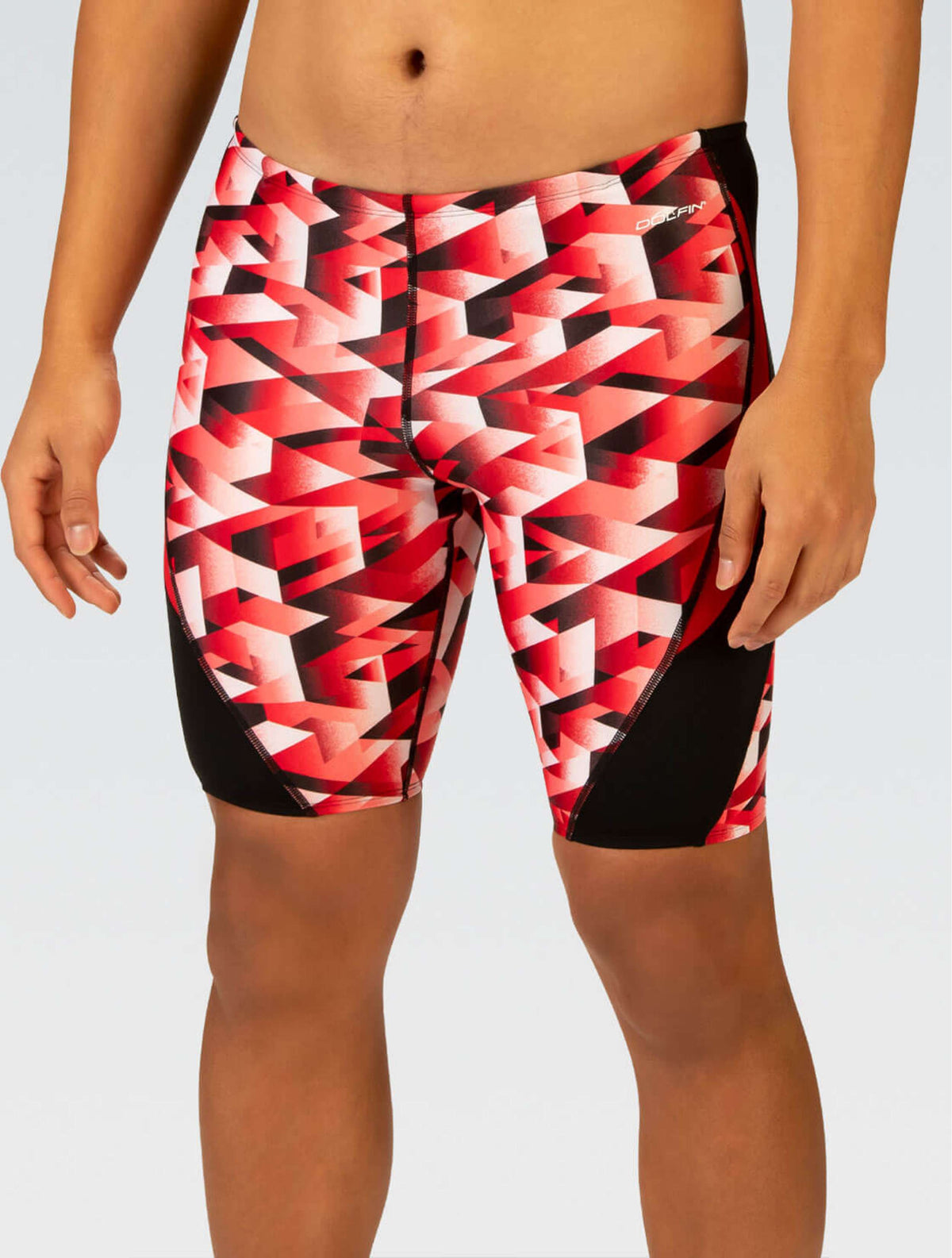 Reliance Men's Molten Red Printed Jammer - Molten Red Printed front