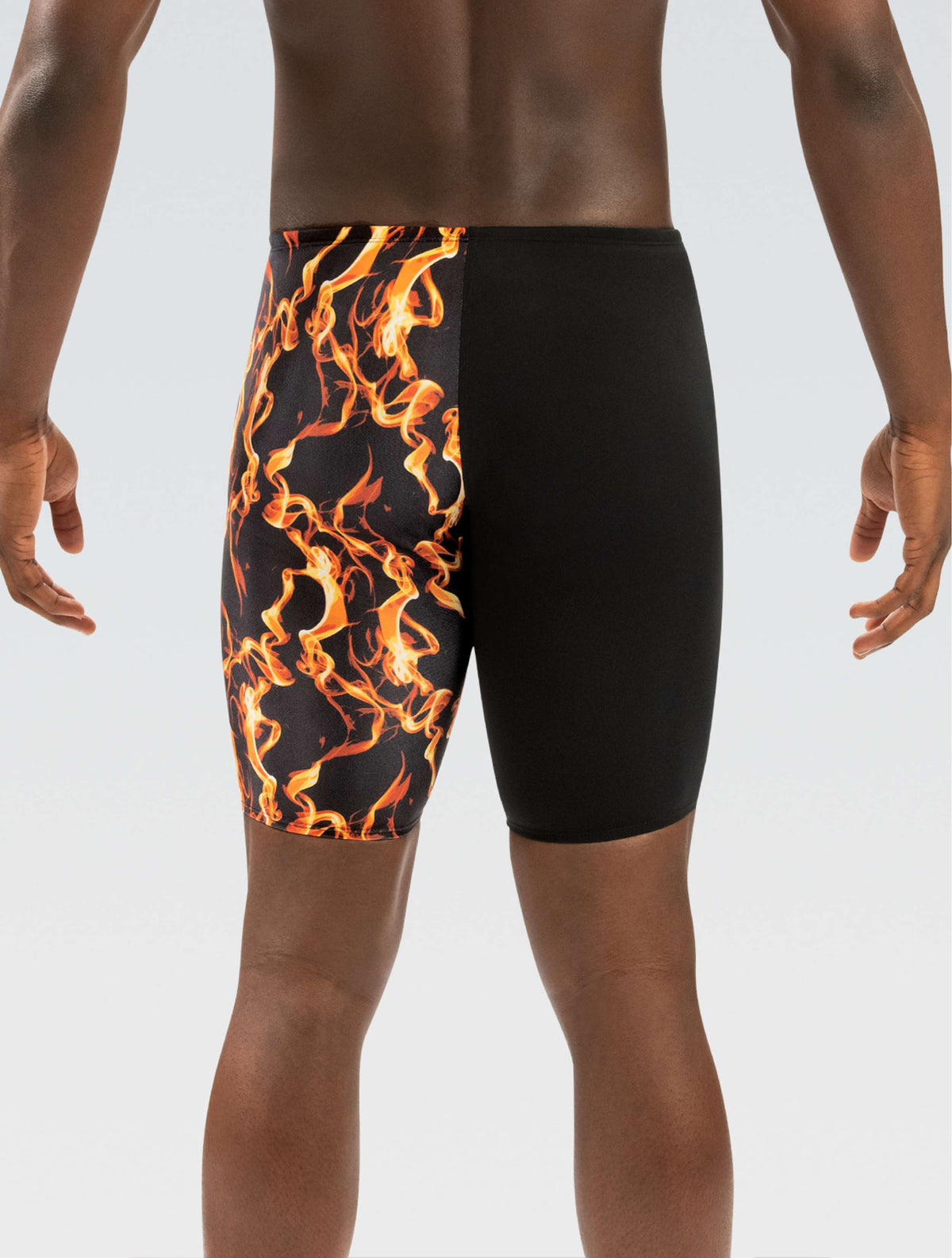 Reliance Men's Printed Vapor Orange and Color Blocked Leg Jammer - Vapor Orange and Color Blocked Leg back-model