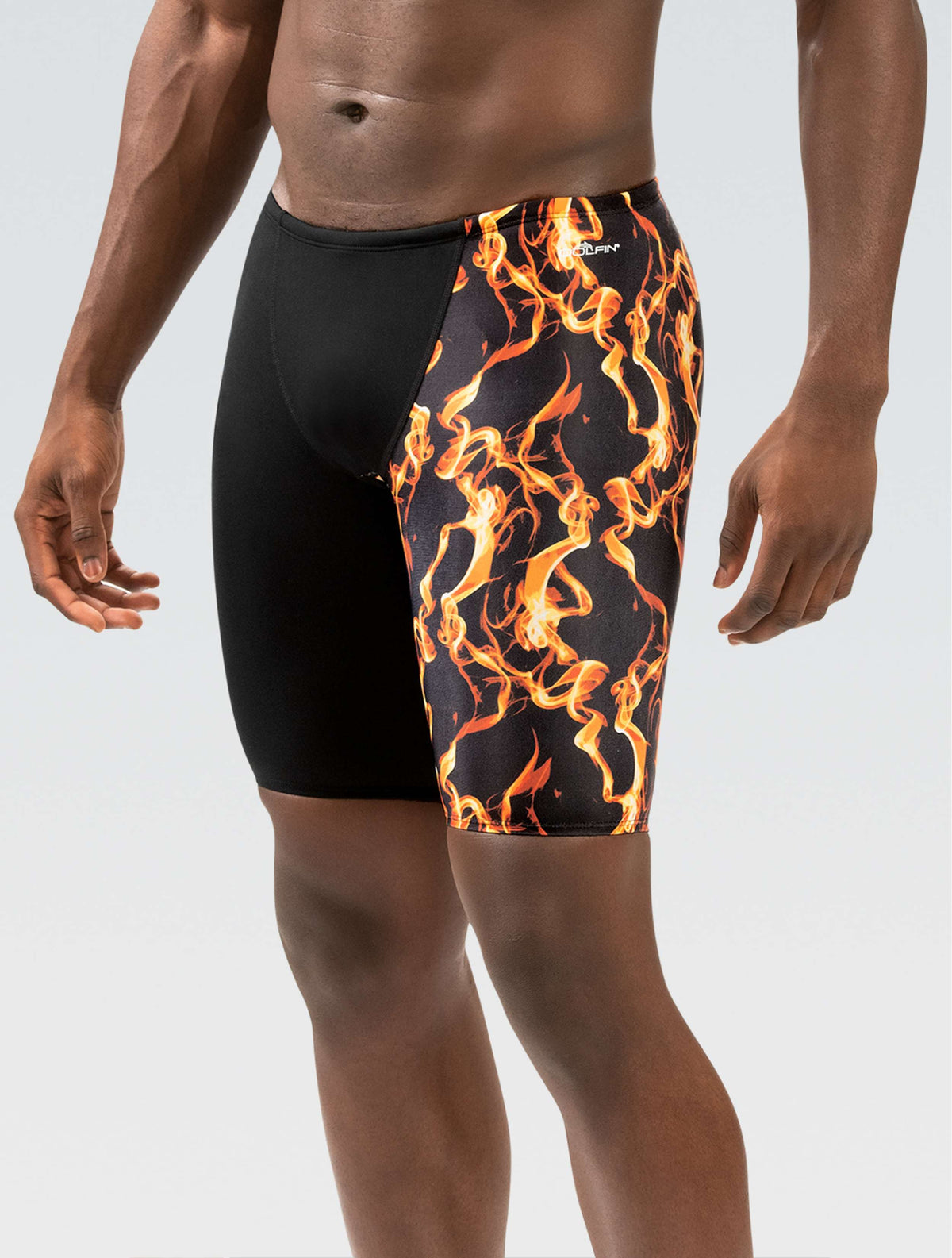 Reliance Men's Printed Vapor Orange and Color Blocked Leg Jammer - Vapor Orange and Color Blocked Leg front-model