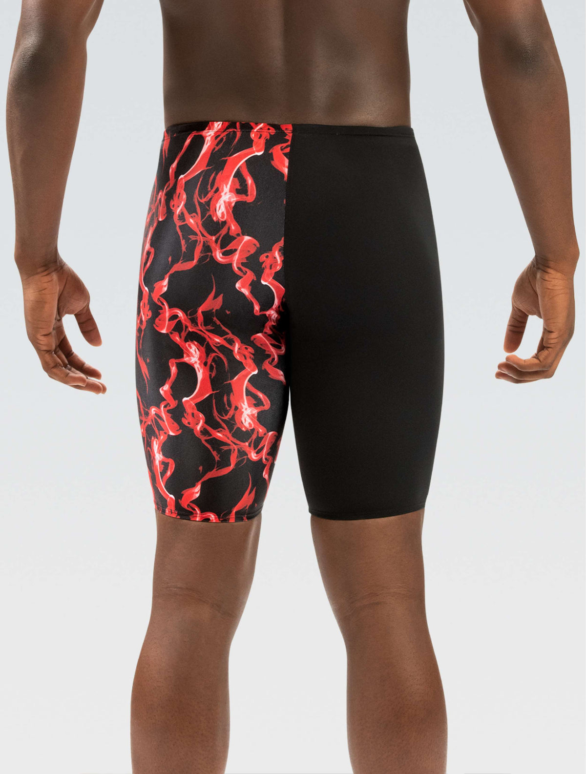 Reliance Men's Printed Vapor Red and Color Blocked Leg Jammer - Vapor Red and Color Blocked Leg back-model