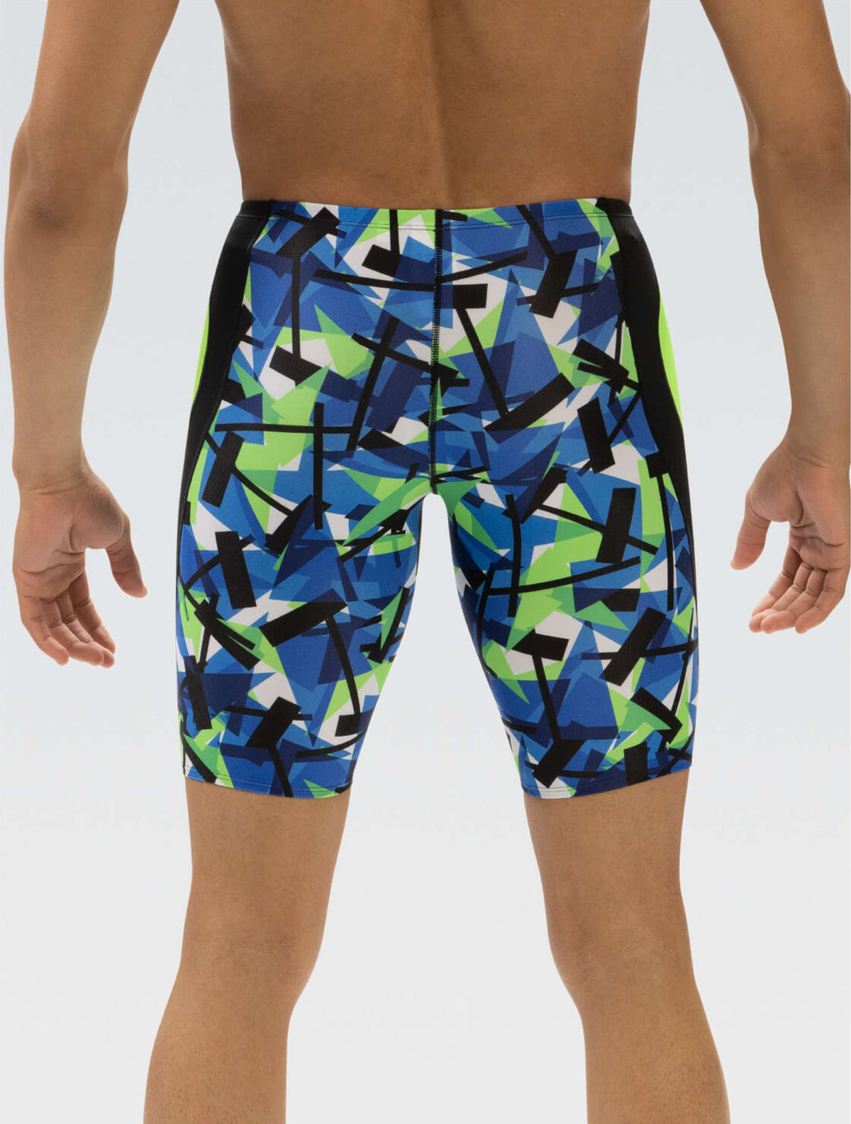 Reliance Men's Razor Blue and Green Color Block Jammer - Razor Blue and Green back
