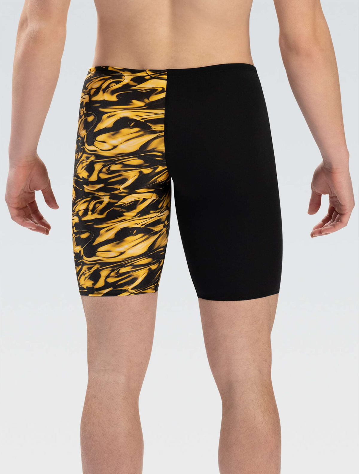 Reliance Men's Zephyr Black and Gold Asymmetrical Jammer - Zephyr Black and Gold back