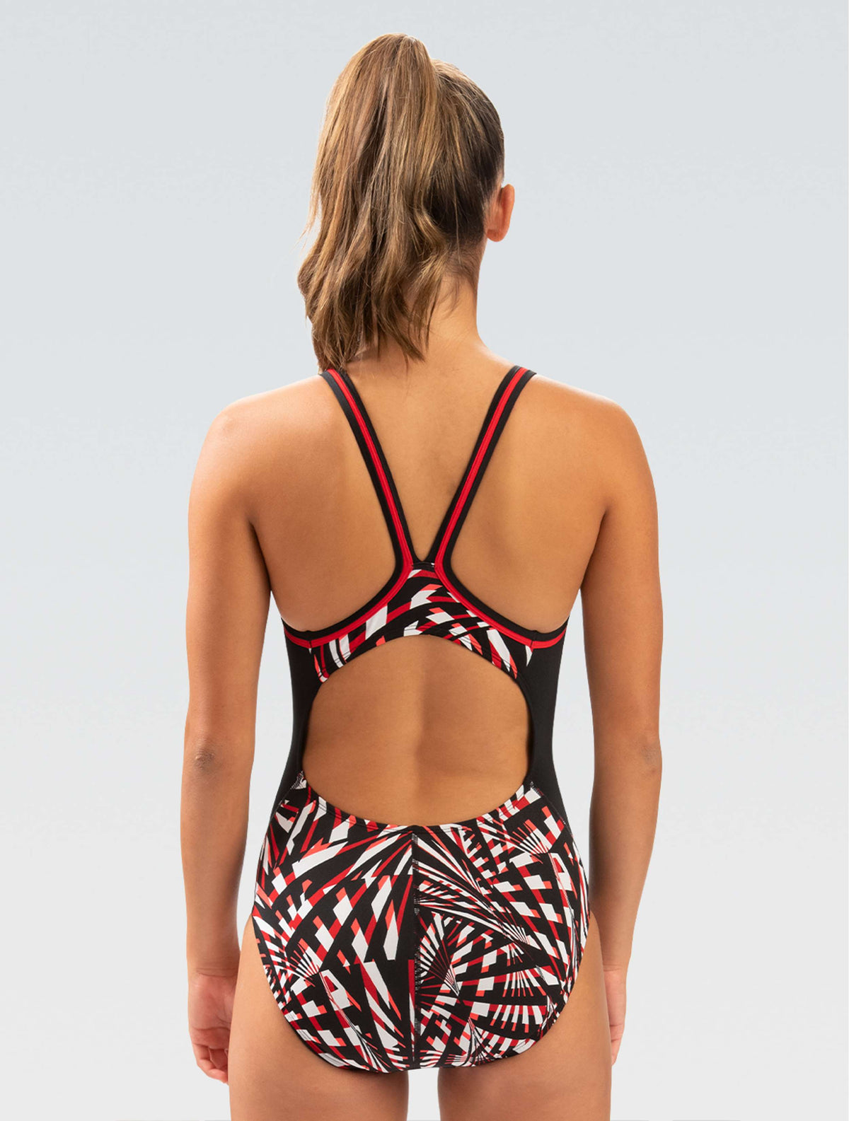 Reliance Women's Color Block Atomic Red DBX Back One Piece - Atomic Red back-model
