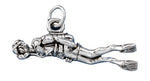 Scuba Diver Sterling Silver Charm or Pendant - 27