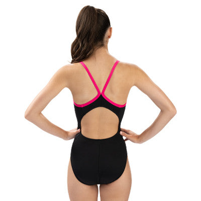 Dolfin Uglies Women's Solid Black V-Back One Piece - 26