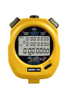 ULTRAK 495 100 Dual Split Memory Stopwatch - Yellow