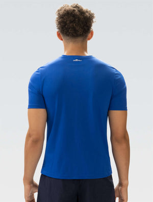 Unisex Crew Neck Short Sleeve Rash Guard: Royal - Crew Neck back