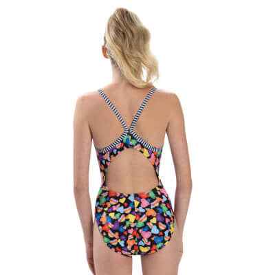 Dolfin Uglies Women's True Colors Print V-Back One Piece - 26