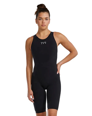 TYR Venzo Phantom Women's Solid OPEN Back Kneeskin Tech Suit - 26