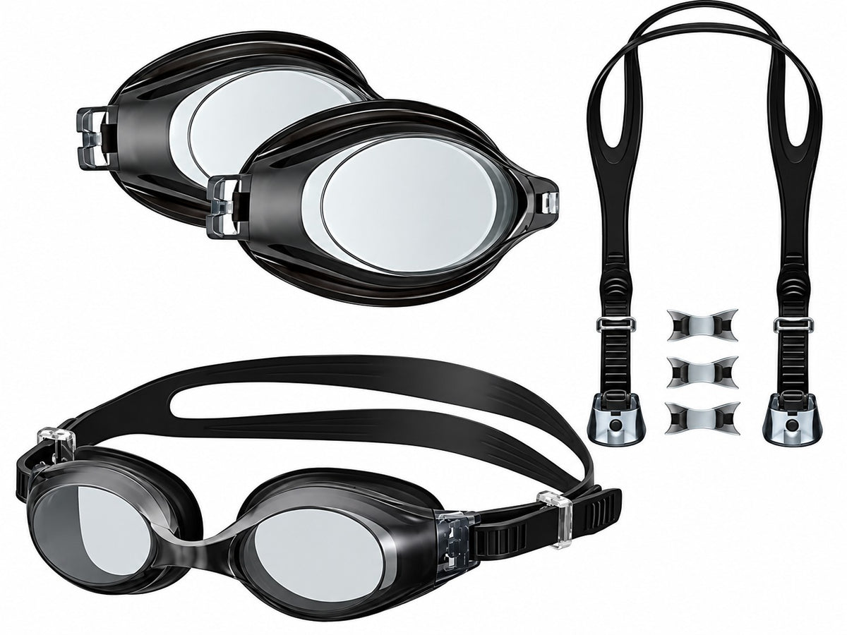 2 Lenses, 1 Parts Kit with Strap and nose Bridges, 1 set of Goggles put together.