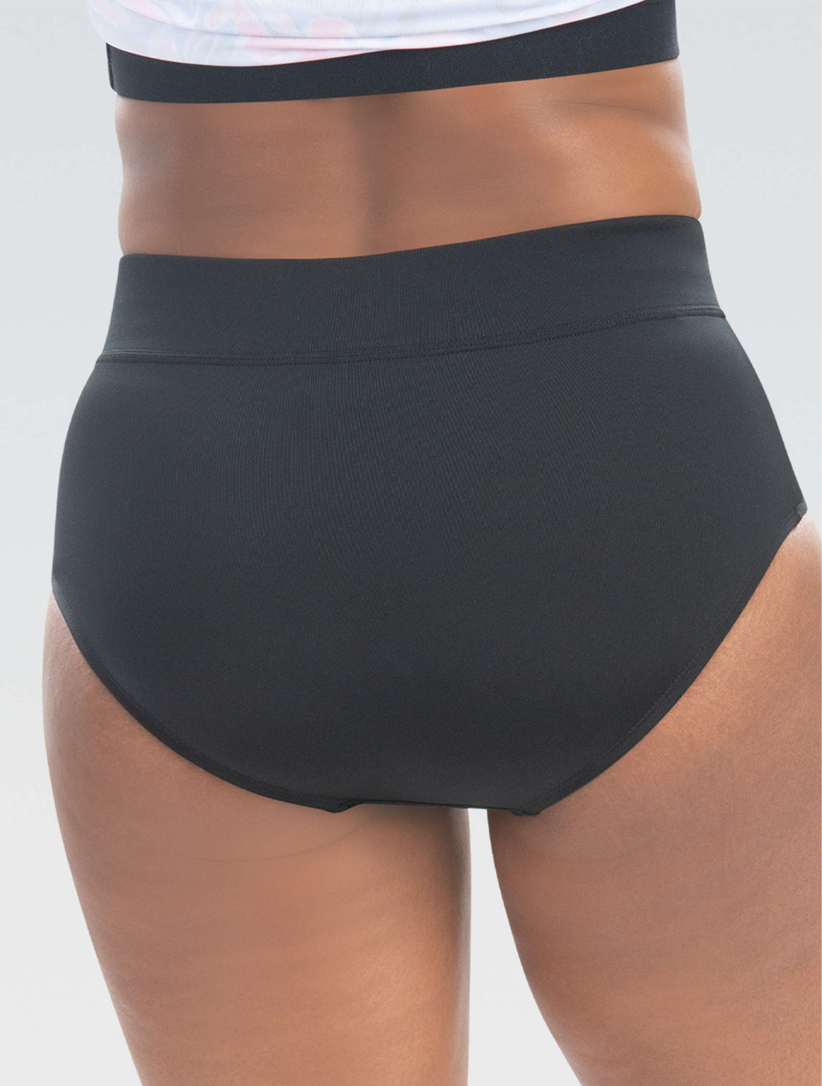 Women's Aquashape Black Conservative Brief - Black back