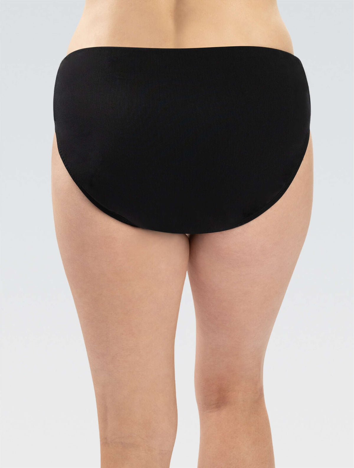Women's Aquashape Black Mid-Rise Moderate Brief - Black Mid-Rise back