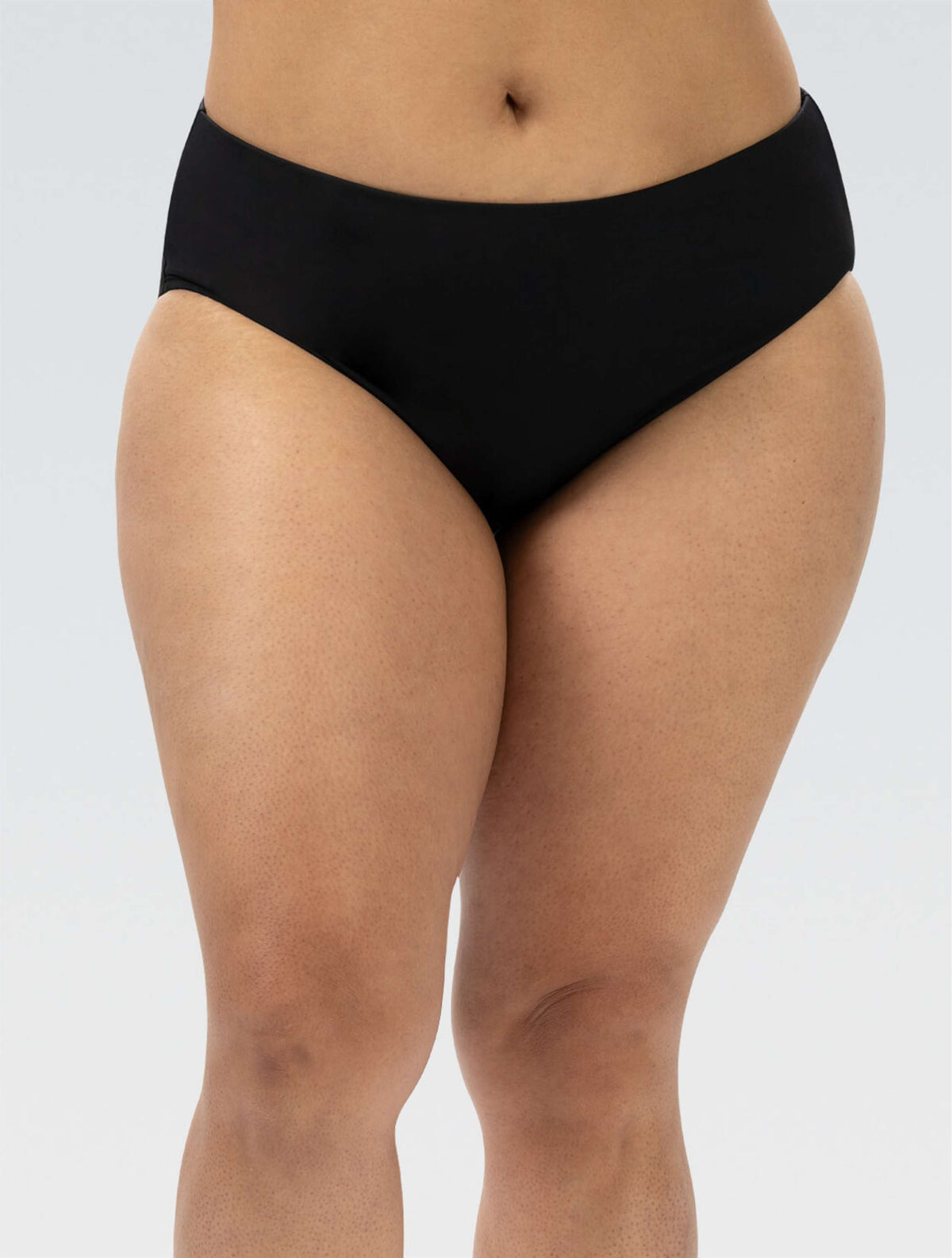 Women's Aquashape Black Mid-Rise Moderate Brief - Black Mid-Rise front-extra