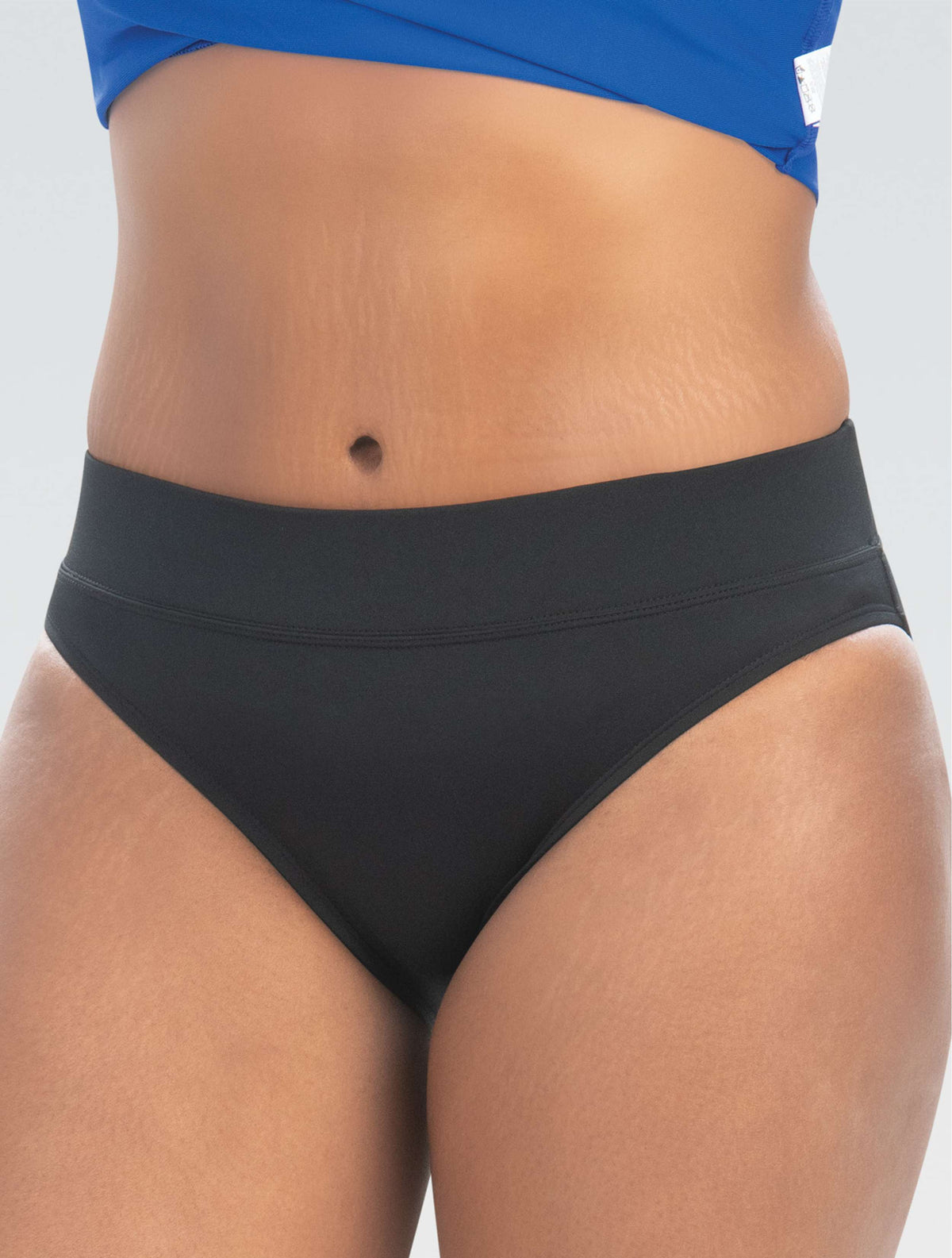 Women's Aquashape Black Moderate Brief - Black front