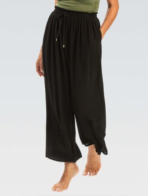 Women's Aquashape Black Palazzo Pant Cover-Up - Black front-model