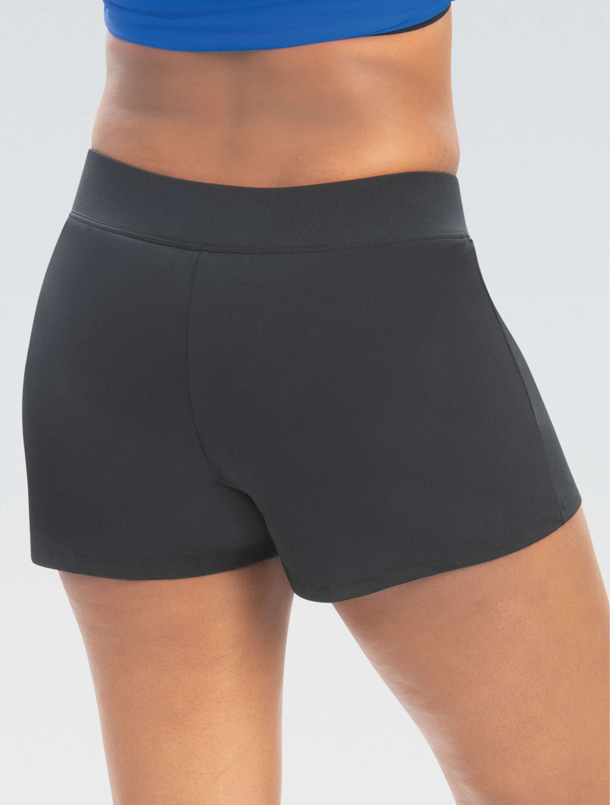 Women's Aquashape Black Solid Loose Fit Short - Black Solid back