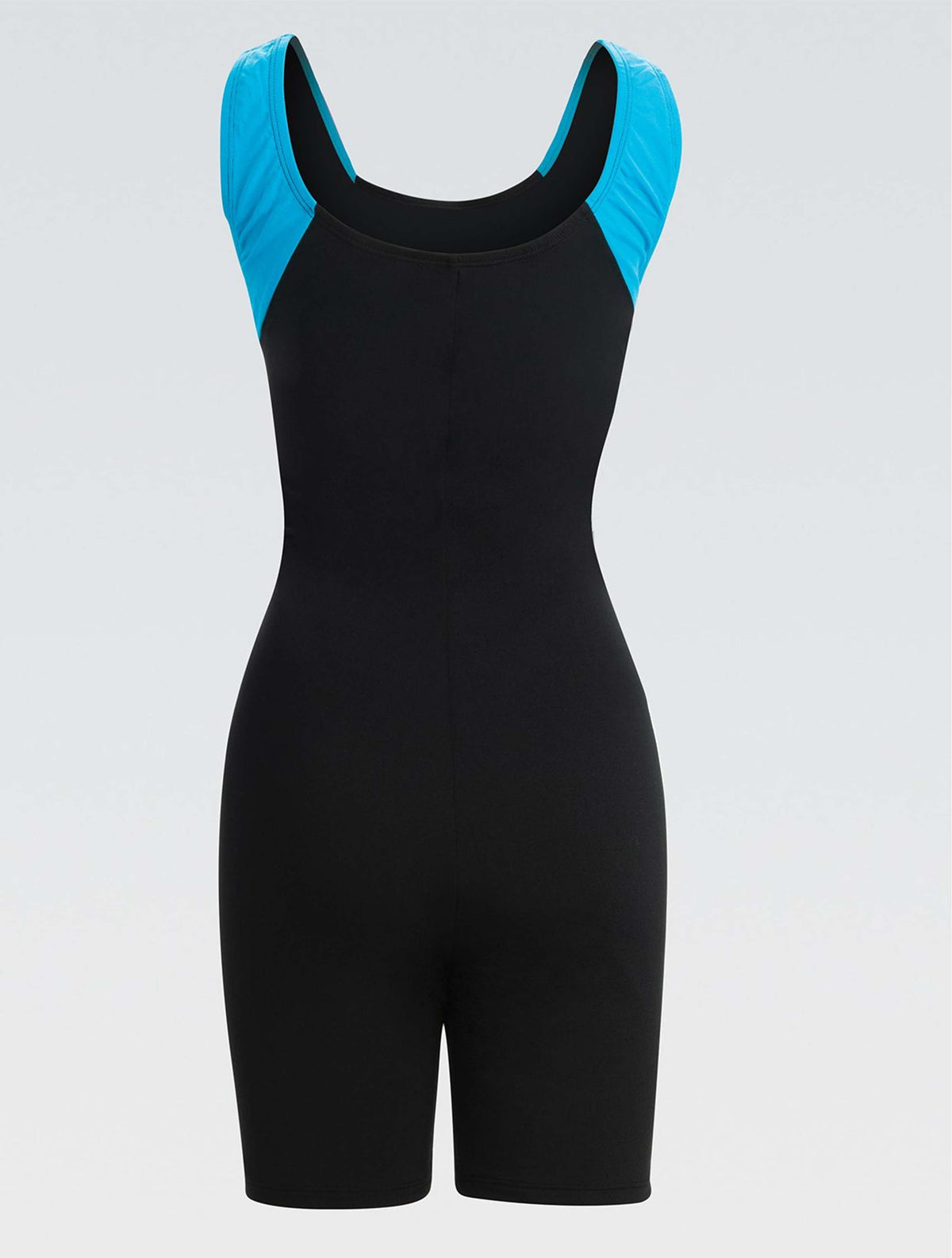Women's Aquashape Black and Turquoise Color Block Aquatard - Black and Turquoise back