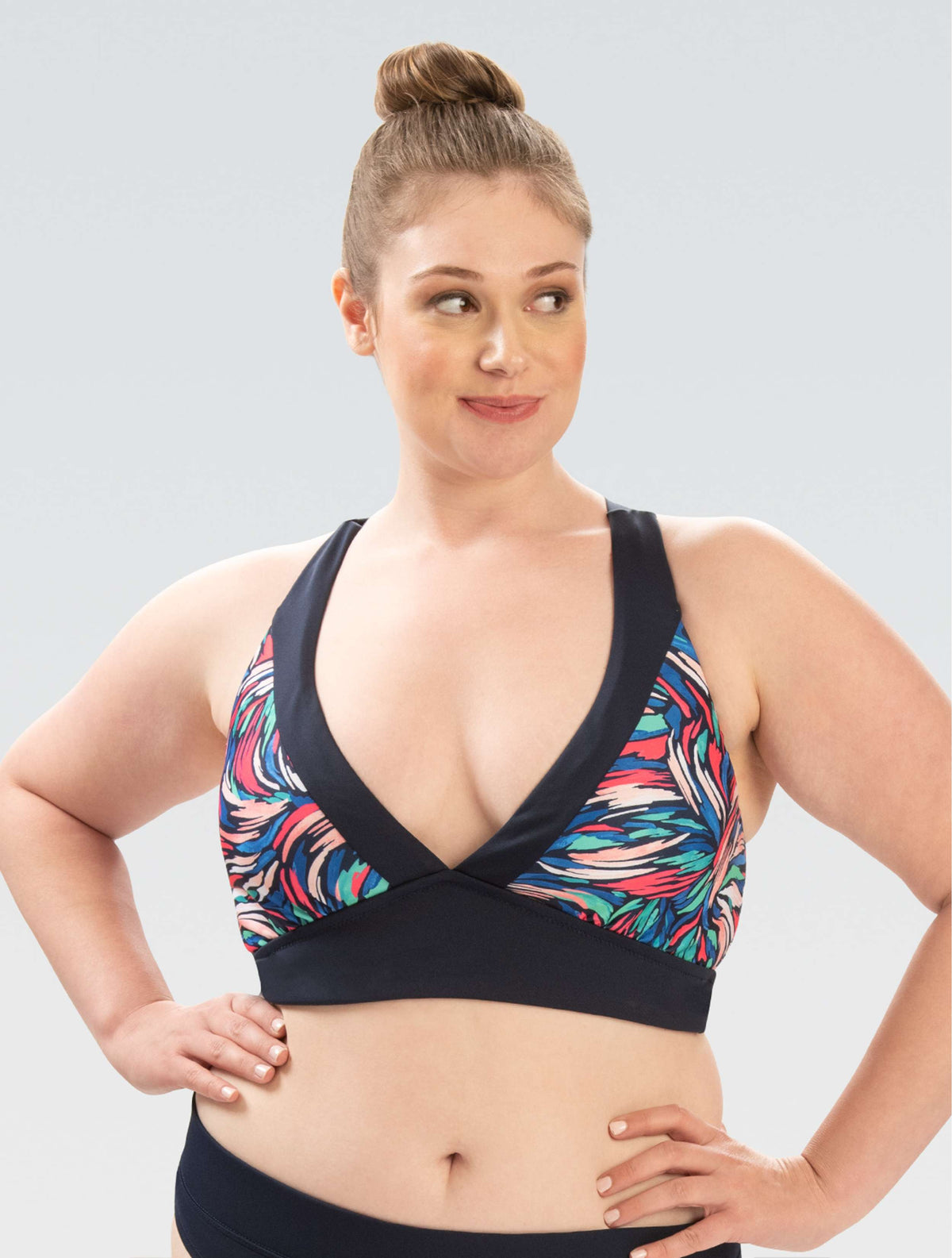 Women's Aquashape Bliss Printed V-Neck Bikini Top - Bliss Printed V-Neck Bikini Top front