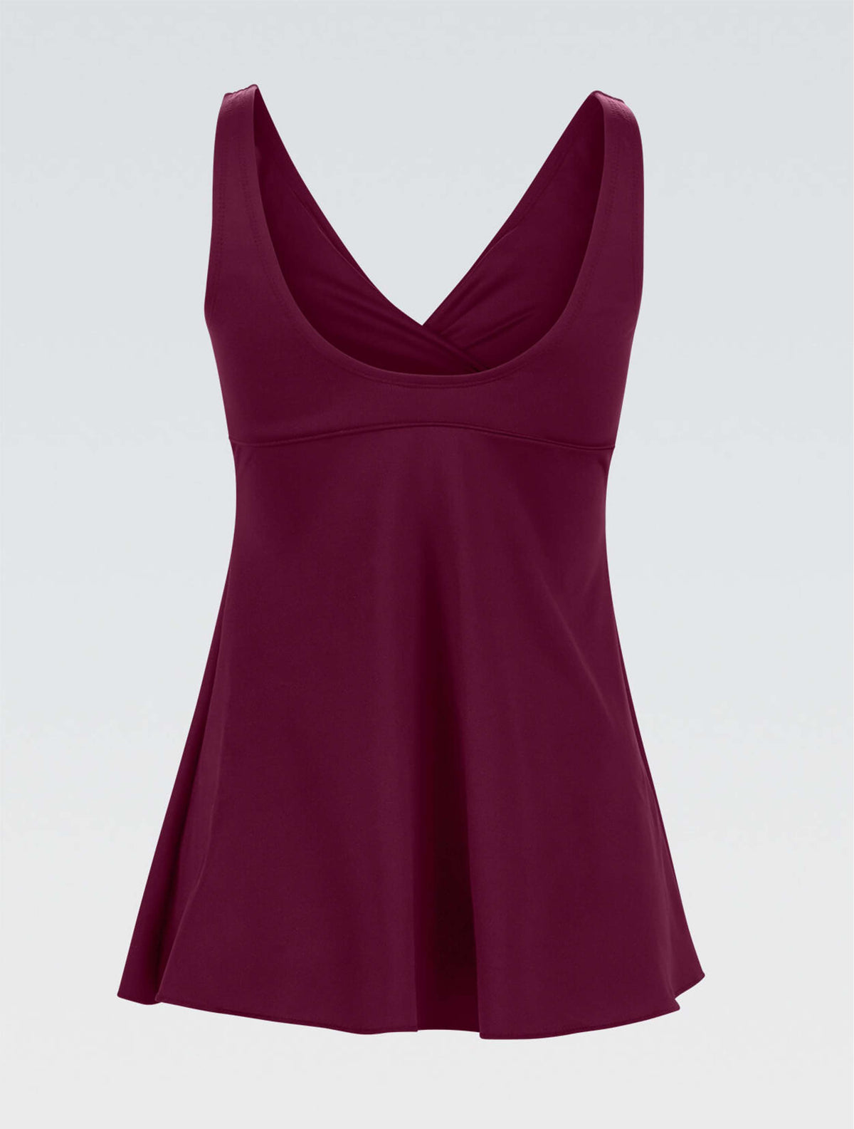 Women's Aquashape Cabernet V Neck Tankini Top - Cabernet V Neck back
